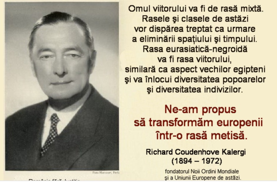 Planul Kalergi: Genocidul europenilor – subspecii rezultate din căsătoriile interrasiale, uşor manipulabile de elita conducătoare