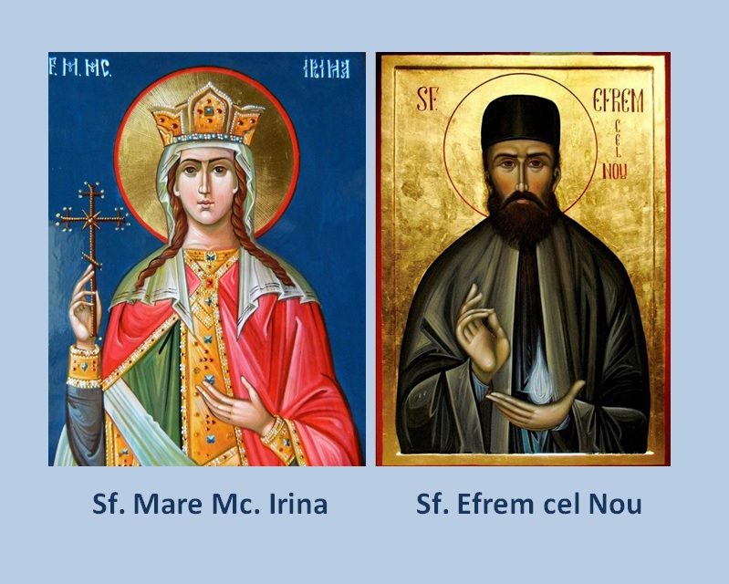 SINAXAR – 5 mai: pomenirea Sfintei mare Muceniţe Irina, (sec.I) și a Sfântului Efrem cel Nou