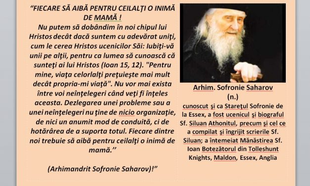 FIECARE SĂ AIBĂ PENTRU CEILALŢI O INIMĂ DE MAMĂ !