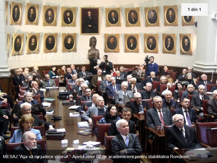 DOCUMENT ”Aşa să ne judece viitorul!”- Apelul celor 82 de academicieni pentru stabilitatea României