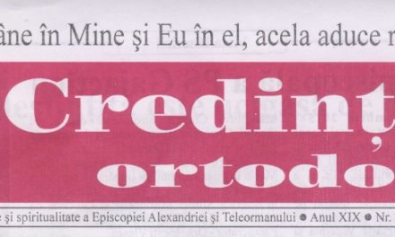 Revista Credința ORTODOXĂ nr. 226 – 12 pe decembrie 2015