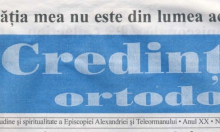 Revista Credința ORTODOXĂ nr. 237 – 11 pe noiembrie 2016