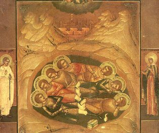 SINAXAR – 4 august: pomenirea Sfinților șapte tineri din Efes: Maximilian, Exacustodian, Iamblie, Martinian, Dionisie, Ioan și Constantin (†250)