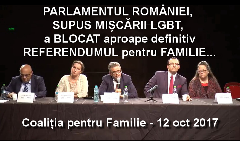 Referendumul pentru familie este definitiv, aproape definitiv BLOCAT…