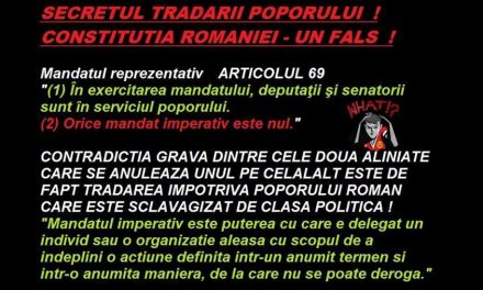 TRĂDAREA poporului român – LEGALĂ prin Constituție ! ! ! – Art.69, al.2