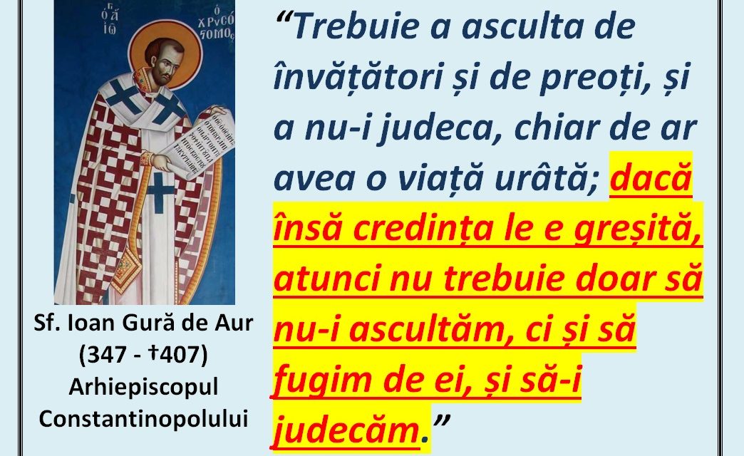 Sfântul Ioan Gură de Aur – despre atitudinea ortodoxă în fața „sinoadelor” eretice