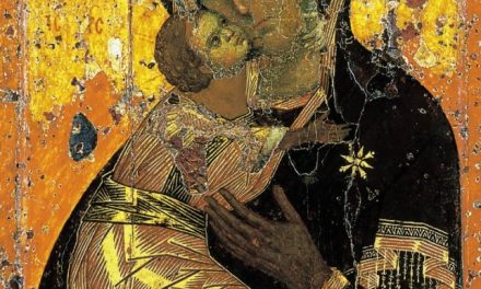 Icoana Maicii Domnului din Vladimir pictată de Sfântul Evanghelist Luca din blatul de la masa la care Mântuitorul a mâncat împreună cu Pururea Fecioara Maria și dreptul Iosif. Maica Domnului văzând Icoana a exclamat: Iată de acum mă vor ferici toate neamurile. Harul Fiului meu și al meu va fi cu această Icoană