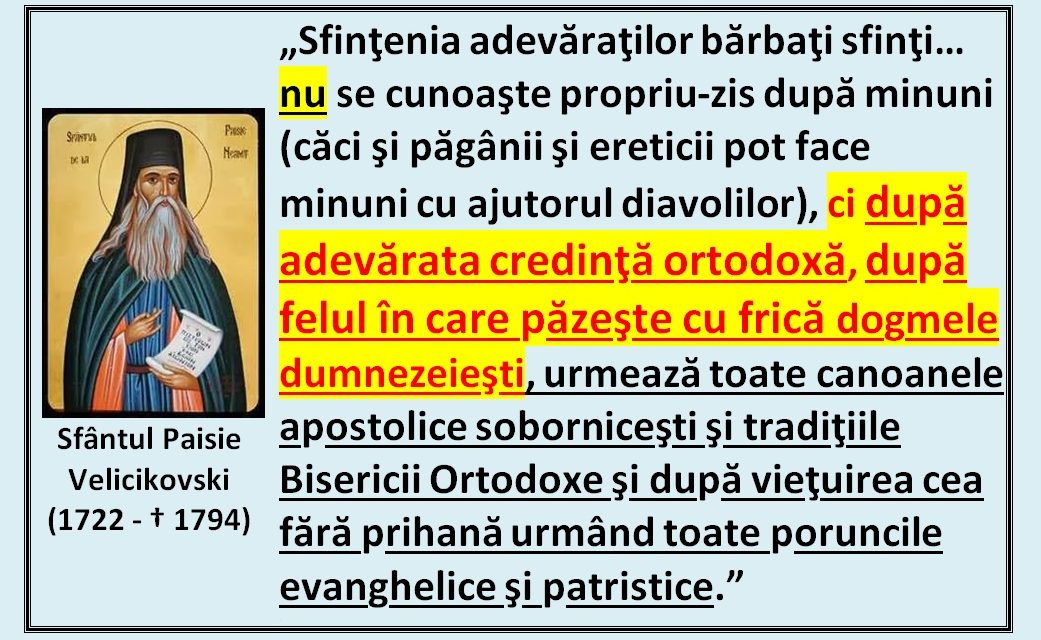 Sf. Paisie Velicikovski despre sfințenie