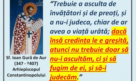13 noiembrie – pomenirea celui între Sfinți Părintele nostru Ioan Gură de Aur, arhiepiscopul Constantinopolului (†407)