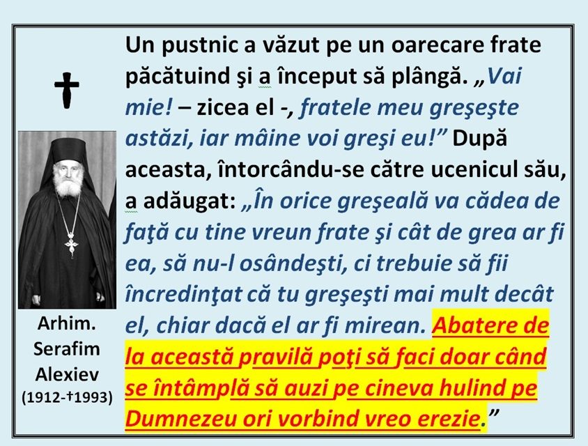 Arhim. Serafim Alexiev: Singura osândire îngăduită – erezia