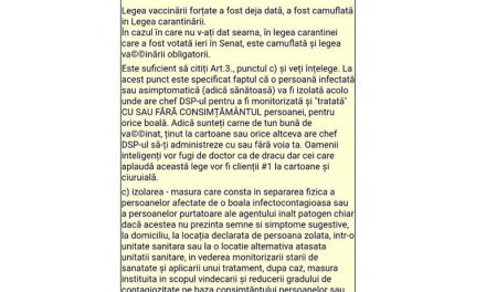 ATENȚIE !!! LEGEA VACCINĂRII OBLIGATORII E INCLUSĂ ÎN LEGEA ARESTULUI MEDICAL!!!