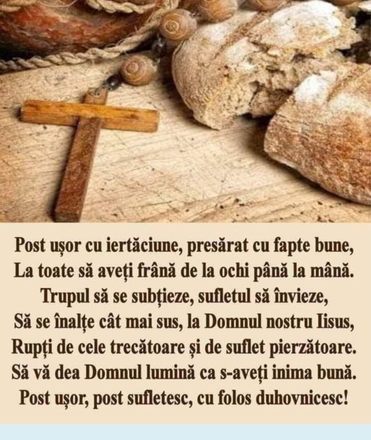Post cu mult folos duhovnicesc tuturor!   Sfântul Ioan Gură de Aur – despre post