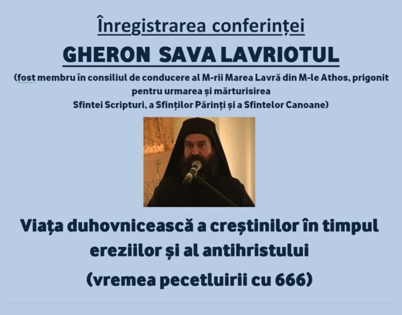 Conferință Gheron Sava Lavriotul – Bucuresti, 16 iunie 2021