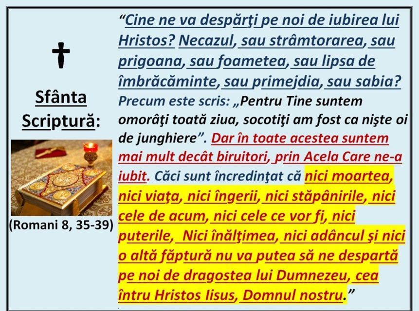 Oricât de-adâncă fi-ne-va prigoana, nădejdea tare ne e scutul!