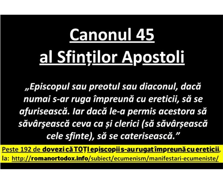 Ca în fiecare an în luna ianuarie, situl ecumeniștilor din România, anunță fără nici o rușine, programul desfășurării săptămânii de rugăciune ecumeniste, bine-nțeles cu girul oficial al întâiului ecumenist / prea-lepădatul din Dealul Patriarhiei…