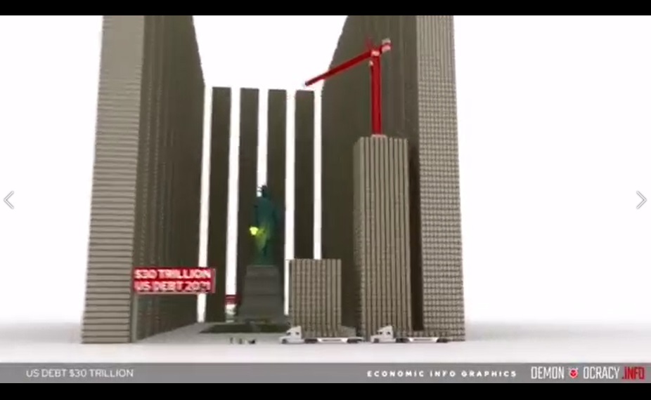 Datoriile Statelor Unite ale Americii au depășit 30 trilioane dolari în 2021. Pentru a avea o idee despre această sumă, ”Demon Ocracy” a creat această animație 3D. (video)