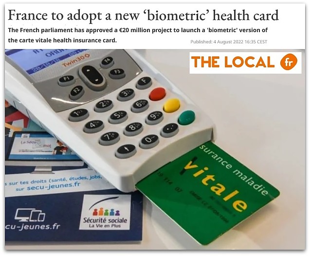 Teoria Conspirației devine Practica Conspirației. Carduri biometrice pentru toți francezii. Franța își va amprenta 65 de milioane de cetățeni pentru a le introduce datele pe cipul din noile carduri de sănătate