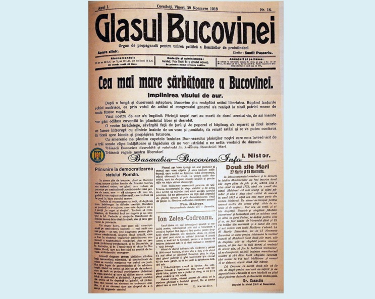 28 noiembrie 1918: 104 ani de la Unirea Bucovinei cu Țara-Mamă, România, NECONDIȚIONATĂ ȘI PE VECIE