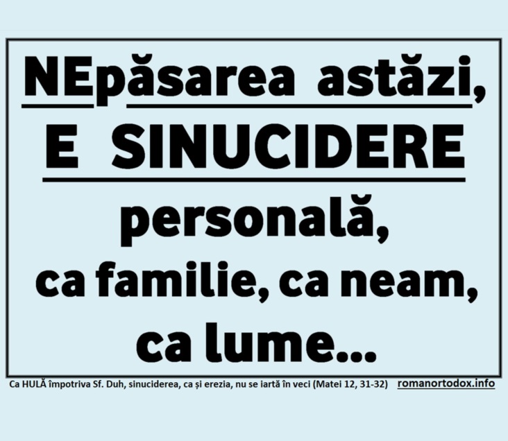 Tăcerea, nepăsarea în formă continuată față de politica profund antiromânească e sinucigașă, ne duce fără dubii la dispariție ca neam !!! . . . (video)
