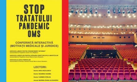 Conferința interactivă ”Stop tratatului pandemic OMS: motivații medicale și juridice” la Cluj-Napoca. Invitați: Anca Nițulescu, Geanina Hagimă, Carmen Oțelea, Marina-Ioana Alexandru, Gabriel Marin, Elena Radu