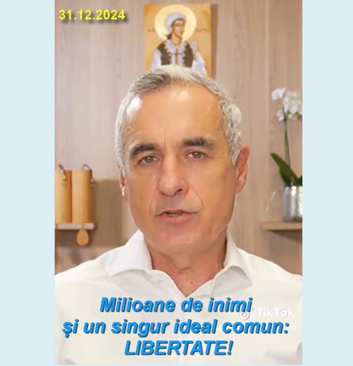 Milioane de inimi și un singur ideal comun. LIBERTATE! Mesajul lui Călin Georgescu pentru români – 31 decembrie 2024 (video)