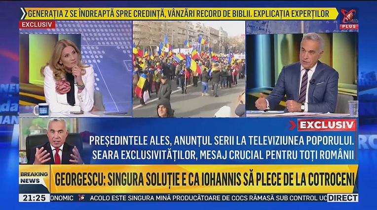 Călin Georgescu la Realitatea Plus: Pentru cetățeanul Iohannis există doar o soluție, SĂ PLECE! UE a fost implicată în fraudarea alegerilor, și-au dat arama pe față!