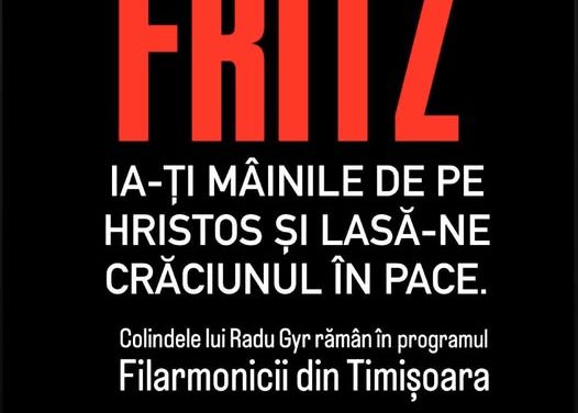Dominic Samuel Fritz – USR, cum îți permiți tu, neamț venit pe pământul nostru unde s-a murit pentru Țara în care tu ai ajuns să fii primar, să îndrăznești să pui mâna pe sufletul Crăciunului românesc?