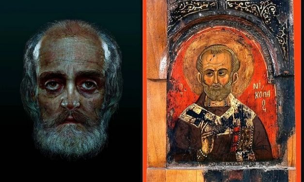 Cum arăta cu adevărat chipul Sfântului Nicolae. Reconstituiri istorice după moaștele inundate în mir ale Sfântului Nicolae, din Bari, și imaginile sintetizate ale icoanelor sale. FOTO (6 Decembrie)