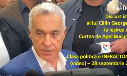 Discurs istoric al lui Călin Georgescu, la ieșirea de la Curtea de Apel București: „Clasa politică e INFRACTOARE” (video) – 28 septembrie 2026