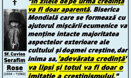Părintele Serafim Rose, la adormirea sa întru Domnul (†2 Septembrie 1982), cel ce a lăsat ca testament următoarele cuvinte :
